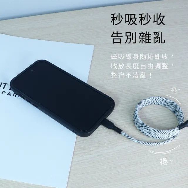 【KINYO】100W Type-C to Type-C磁吸秒收充電傳輸線1M(USB-TYC09)