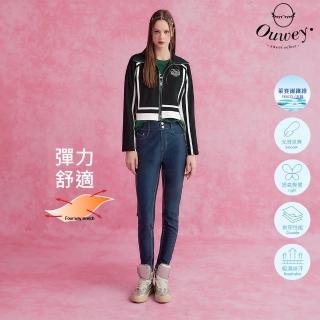 【OUWEY 歐薇】輕柔天絲牛仔九分窄管褲(藍色；S-L；3233218601)