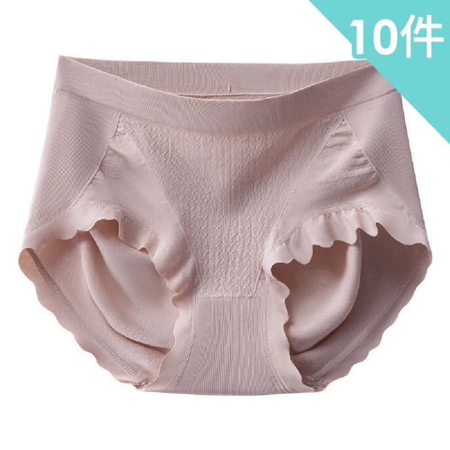 HANS 韓芯HANS 韓芯 10件組-★-桑蠶絲抑菌莫代爾中腰收腹內褲/無痕內褲/女內褲/中腰內褲(隨機)