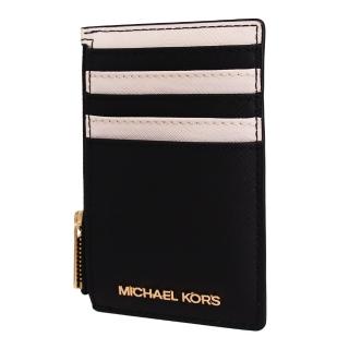 【Michael Kors】新款 防刮皮革多卡層 證件夾 / 票卡夾 / 零錢包(黑 / 白)