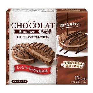【Lotte 樂天】LOTTE 巧克力佈雪蛋糕 12顆 兩入組