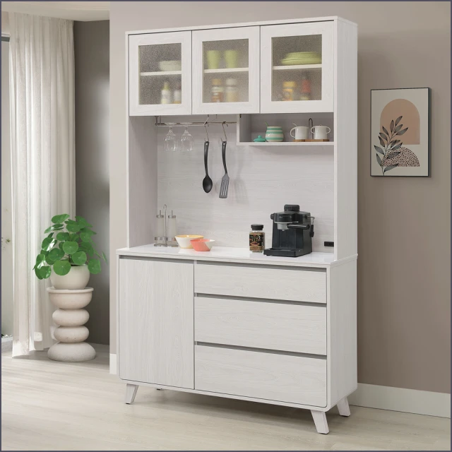 麗得傢居 蜜雪6.7尺餐櫃組合 2.7尺電器櫃+4尺餐櫃二件