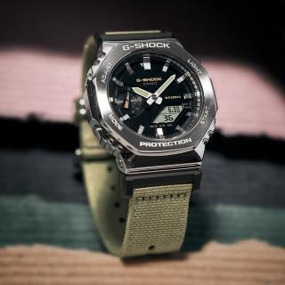 【CASIO 卡西歐】G-SHOCK 金屬八角防護構造雙顯錶(GM-2100C-5A)