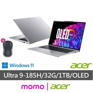 【Acer 宏碁】無線滑鼠組★14吋Ultra9 OLED AI筆電(Swift Go/EVO/SFG14-73-9896/Ultra 9-185H/32G/1TB/W11)