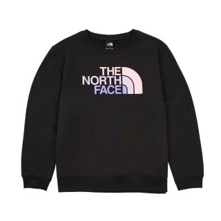【The North Face】北臉 長袖上衣 女 大學T W RLX LOGO PLAY CREW GRAPHIC 黑 NF0A8DC7JK3