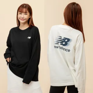 【NEW BALANCE】NB 棉質長袖上衣_女性_黑/米白色_WT51542BK_WT51542SST(美版 版型偏大)