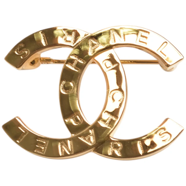 CHANEL 香奈兒 經典橢圓水晶鑲飾簍空雙C LOGO造型