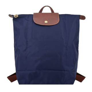 【LONGCHAMP】LE PLIAGE系列再生尼龍摺疊後揹包(中/海軍藍)