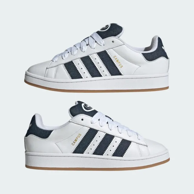 【adidas 愛迪達】Campus 00s 男女 運動休閒鞋 滑板鞋 舒適 穿搭 白 深藍(JQ7439)