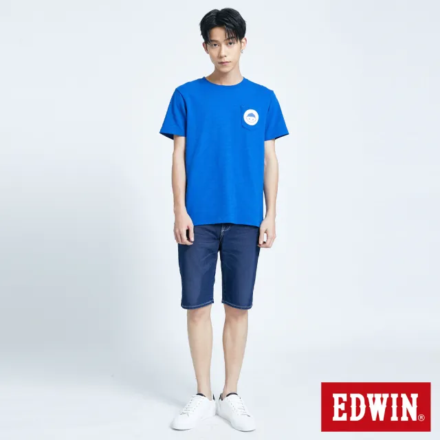【EDWIN】男裝 大尺碼-JERSEYS迦績EJ3透氣牛仔短褲(石洗綠)