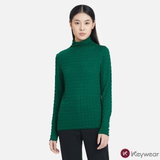 【KeyWear 奇威名品】立體壓紋親膚高領上衣(共2色)
