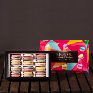 【巧克力雲莊】雙色馬卡龍禮盒4盒↘特惠組(12入/盒 附提袋/情人節送禮)