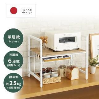 【fujidinos】日本設計單層萬用收納架59.5cm(高品質木板/六段調節式/鋼架/置物架/層架)