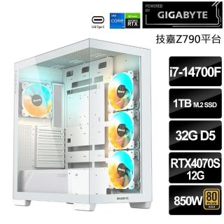 【技嘉平臺】Intel二十核GeForce RTX 4070 SUPER{碎星命運女神}(i7-14700F/Z790/32G/1TB)