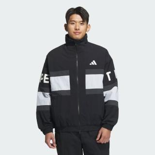 【adidas 愛迪達】外套 男 運動立領外套 亞規 WORD WOV JKT 黑白 JM2064