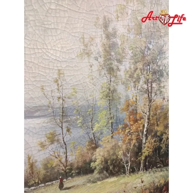 【ArtLife 藝術生活】B032高級手繪油畫 特殊裂紋_60x120cm(五行風水畫、打造居家好運宅、手繪系列、擺飾畫)