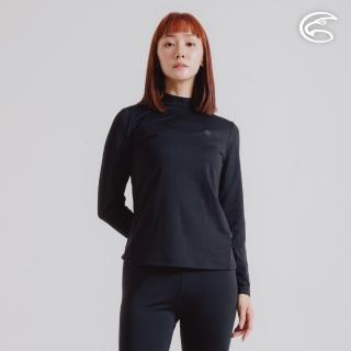 【ADISI】女小高領遠紅外線彈性速乾保暖衣 AU2421016 巖黑 S-2XL(磨毛 白竹炭 消臭 內著衣)