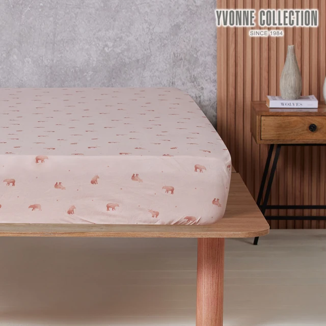 YVONNE 以旺傢飾 100%美國棉印花床包-馬來貘 象牙