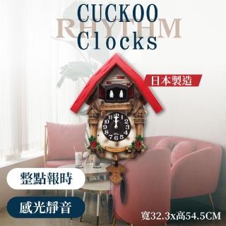 【RHYTHM 麗聲】田園鄉村玫瑰森林木屋咕咕鐘(玫瑰森林)
