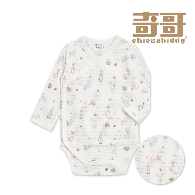 奇哥 比得兔 嬰幼童裝 彩蛋趣長袖開襟包屁衣/兔裝-水晶紗(