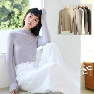 【BODYAIR】絲滑輕暖羊毛天絲小立領上衣(長袖.內搭.T恤.保暖.CASUAL)