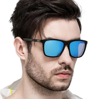 【DZ】買一送一 UV400防曬偏光太陽眼鏡墨鏡-崇尚獨具(黑框冰藍膜)