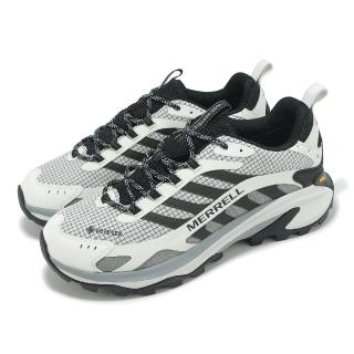 【MERRELL】登山鞋 Moab Speed 2 GTX 男鞋 灰 白 防水 黃金大底 抓地 緩衝 戶外鞋(ML038067)