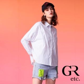 【GLORY21】速達-網路獨賣款-etc.知性立體剪裁造型七分袖襯衫(白色)
