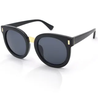 【DZ】買一送一 UV400防曬太陽眼鏡墨鏡-圓漾長錐菱釘(黑框灰片)