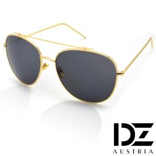 【DZ】買一送一 UV400防曬太陽眼鏡墨鏡-夏潮細線樑(金框灰片)