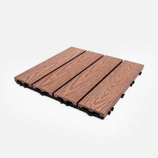 【特力屋】哈裡森塑木拼接踏板 深棕 9入 30x30cm
