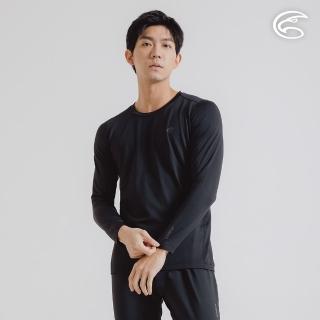 【ADISI】男圓領遠紅外線彈性速乾保暖衣 AU2421011 巖黑 S-3XL(磨毛 刷毛 快乾 白竹炭 消臭 抗菌 內著衣)