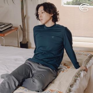 【ADISI】男小高領遠紅外線彈性速乾保暖衣 AU2421013 藍墨 M-2XL(磨毛 刷毛 快乾 白竹炭 消臭 內著衣)