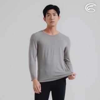【ADISI】男美麗諾混紡羊毛圓領彈性保暖衣 AU2521001 灰棕 S-2XL(吸濕 透氣 抗臭 抑菌 抗靜電 內著衣)