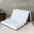 【小老闆寢具】標準雙人5尺 藍格調 天絲獨立筒13cm 摺疊床墊(摺疊好收納 租屋/外宿便攜)