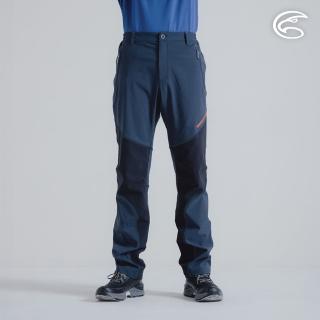 【ADISI】男四面彈撥水耐磨拼接長褲 AP1991039 倒影藍黑 S-2XL(防潑水 輕量 排汗 速乾 拼接褲)