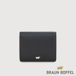 【BRAUN BUFFEL 德國小金牛】臺灣總代理 維那斯-B 3卡兩折短夾-黑色(BF849-401-BK)