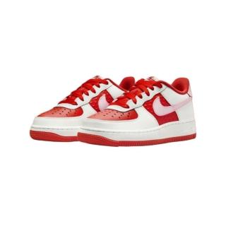 【NIKE 耐吉】Nike Air Force 1 Low 白粉紅 情人節 GS AF1 皮革 運動鞋 休閒鞋 大童鞋 HV5165-121