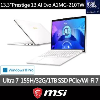 【MSI 微星】13吋Ultra 7 155H輕薄AI Evo商務筆電(Prestige 13 AI Evo/32G/1T SSD/Win11Pro/A1MG-210TW)