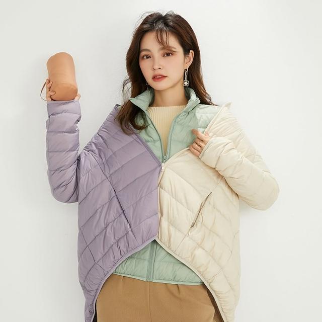 【米蘭精品】現貨+預購 真羽絨90%白鴨絨羽絨衣羽絨外套(保暖糖果色立領簡約女夾克14色74gz51)