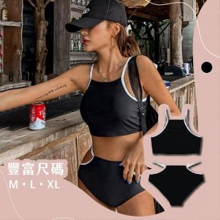 【Muses】挖腰高腰比基尼 泳衣罩衫裙 裙裝泳衣 多件式泳衣 顯瘦款式 韓系設計 高叉顯長(40-62kg)