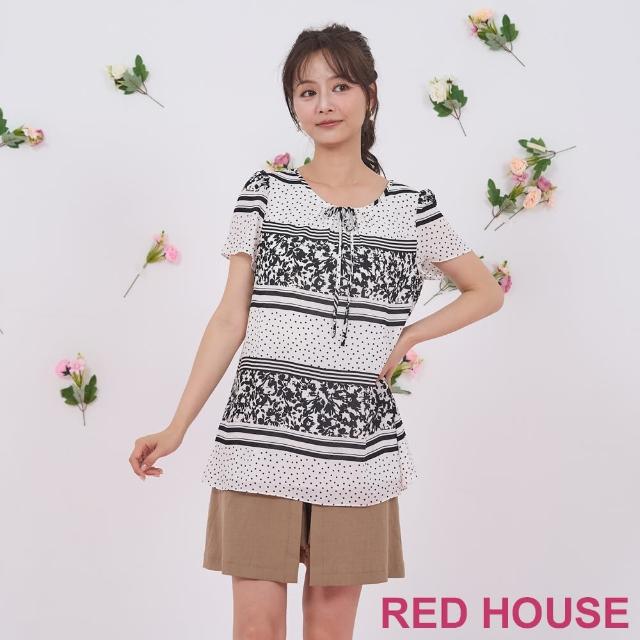 【RED HOUSE 蕾赫斯】甜美花朵點點印花上衣(共2色)