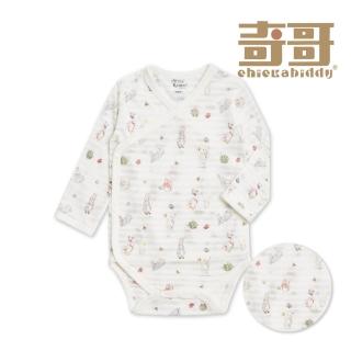 【奇哥】比得兔 嬰幼童裝 跳跳兔長袖開襟包屁衣/兔裝-天絲橫紋單面布(0-6個月)