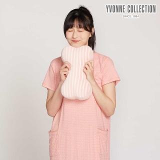 【YVONNE 以旺傢飾】條紋車用骨頭頸枕-貝殼粉