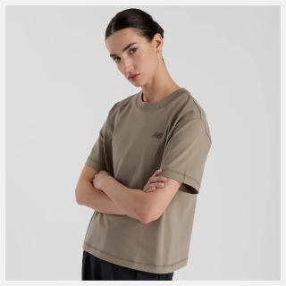 【NEW BALANCE】NB 短袖上衣 女 棉質 美規 摩卡 WT51521DOK