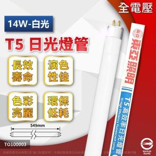 【東亞照明】20支 FH14D-EX/P T5 14W 865 白光 日光燈管 T5燈管(T5 傳統日光燈管)