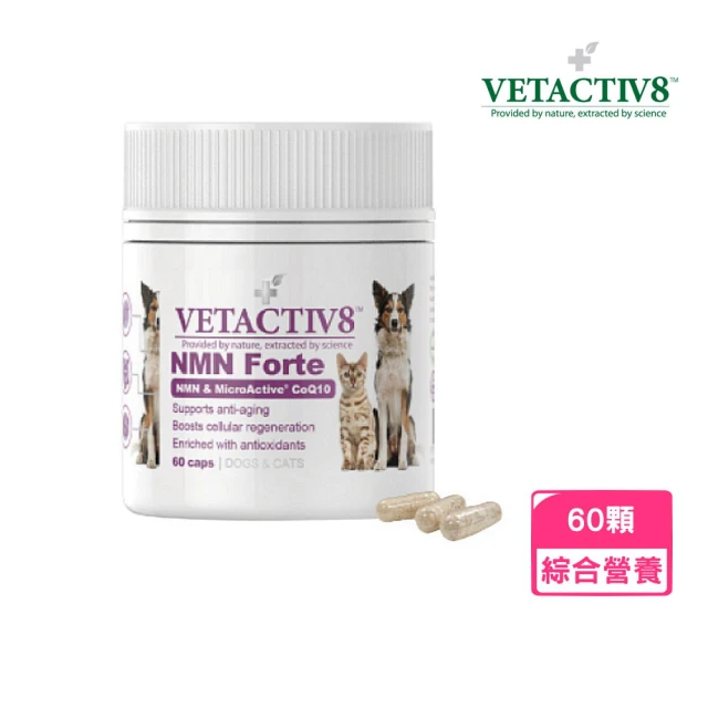 VETACTIV8 澳力8 NMN 健康不老 年輕膠囊60顆(公司貨/澳洲進口/貓老化/狗老化/寵物健康)