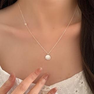 【LEESA】純銀項鍊\18k\金項鍊\情侶項鍊\項鍊女\簡約ins風\項鍊\貝殼項鍊\珍珠項鍊\女生禮物\