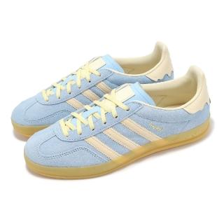 【adidas 愛迪達】休閒鞋 Gazelle Indoor W 女鞋 寶寶藍 鵝黃 德訓鞋 復古 愛迪達(JR8029)