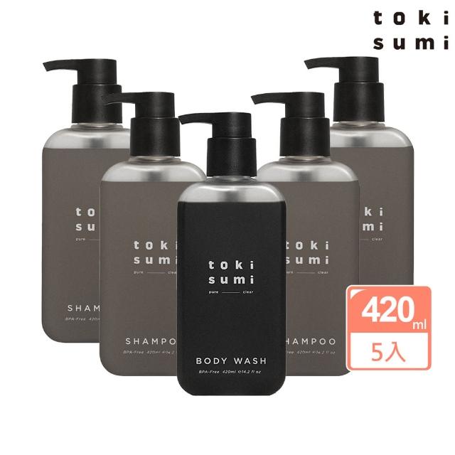 【toki sumi】洗沐任選5入組420ml(敏感肌適用/洗髮精/沐浴/黑皂液/液態皂/髮泥)